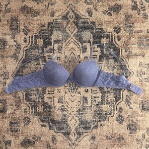 Aerie Lace Push-up Bra 38C Dusty Blue